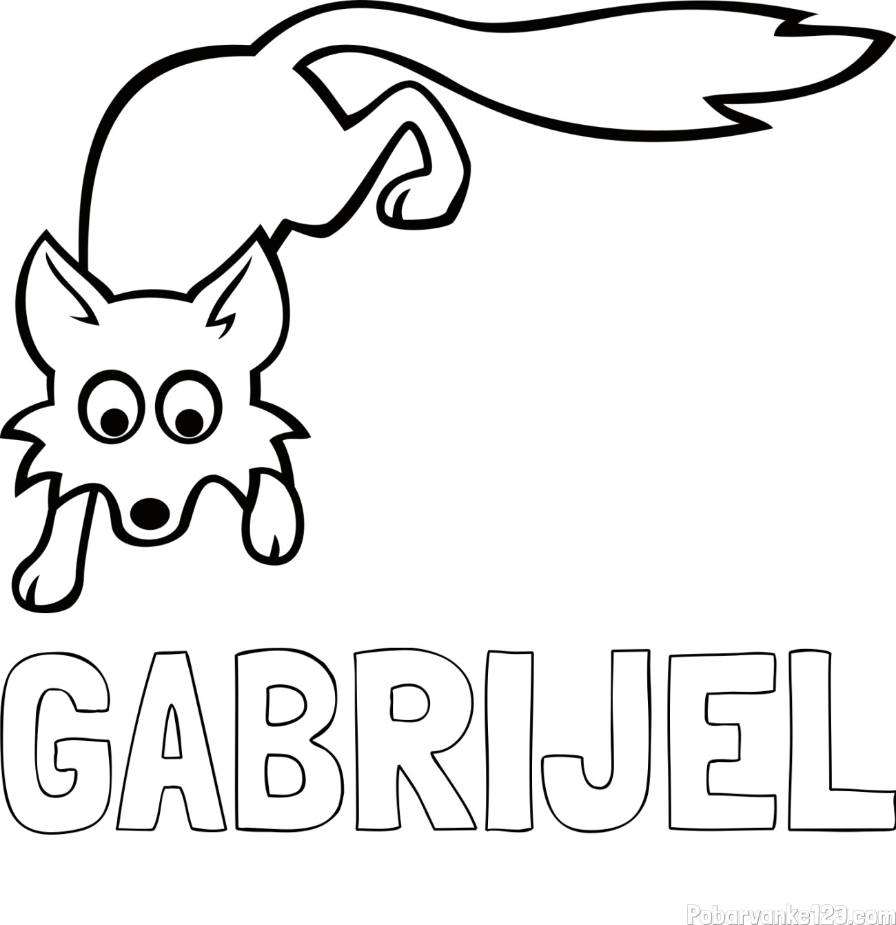 Pobarvanka imena GABRIJEL