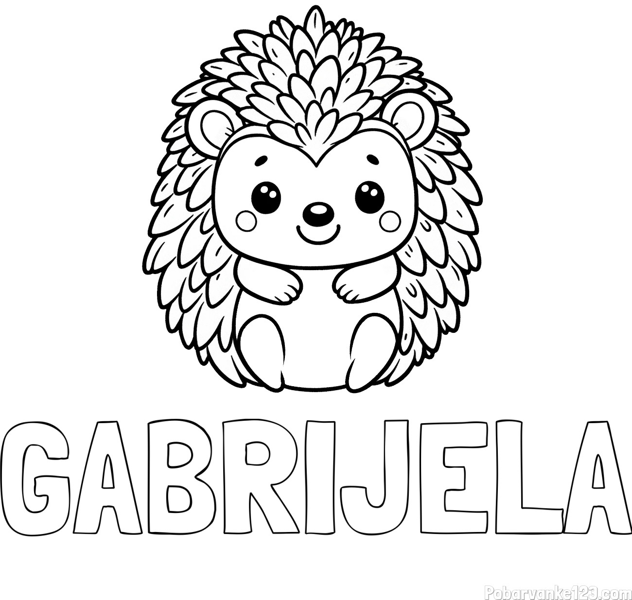 Pobarvanka imena GABRIJELA