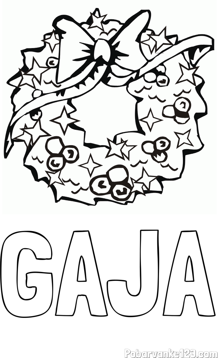 Pobarvanka imena GAJA in pobarvanka lepega adventnega venčka