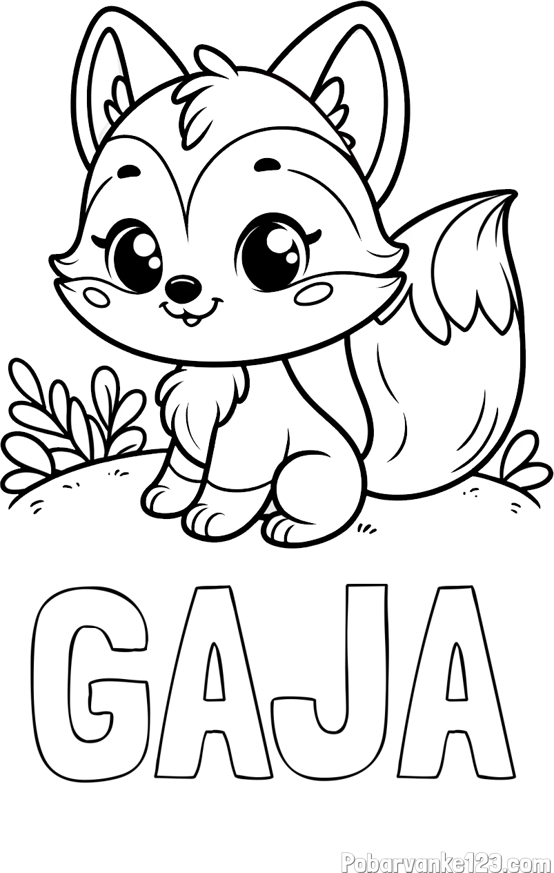 Pobarvanka imena GAJA in pobarvanka lisičke