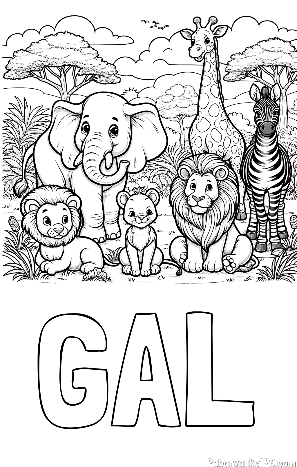 Pobarvanka imena GAL in pobarvanka ljubkih živali