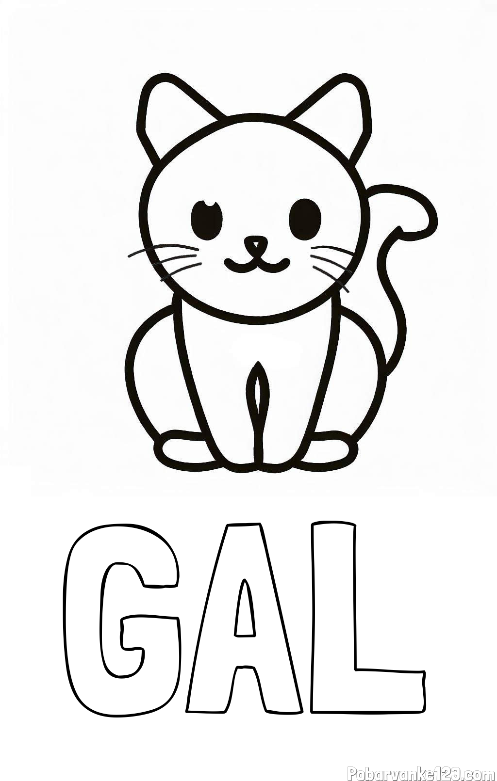 Pobarvanka imena GAL in pobarvanka prikupne mucke