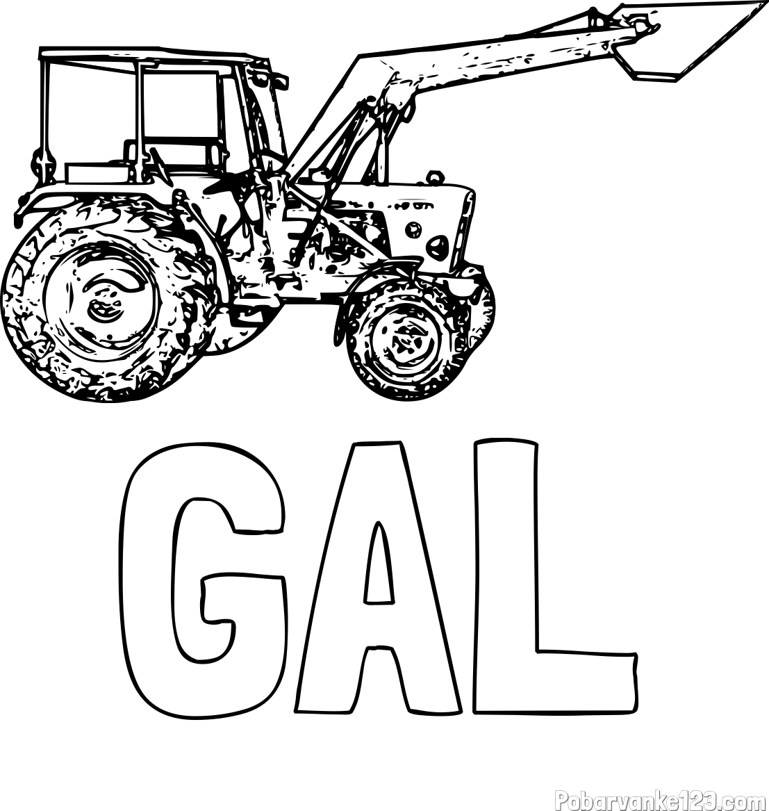 Pobarvanka imena GAL in pobarvanka starega traktorja