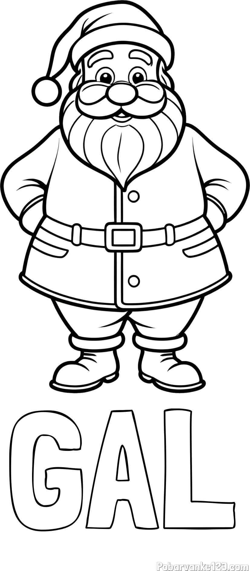 Pobarvanka imena GAL in pobarvanka stoječega Božička