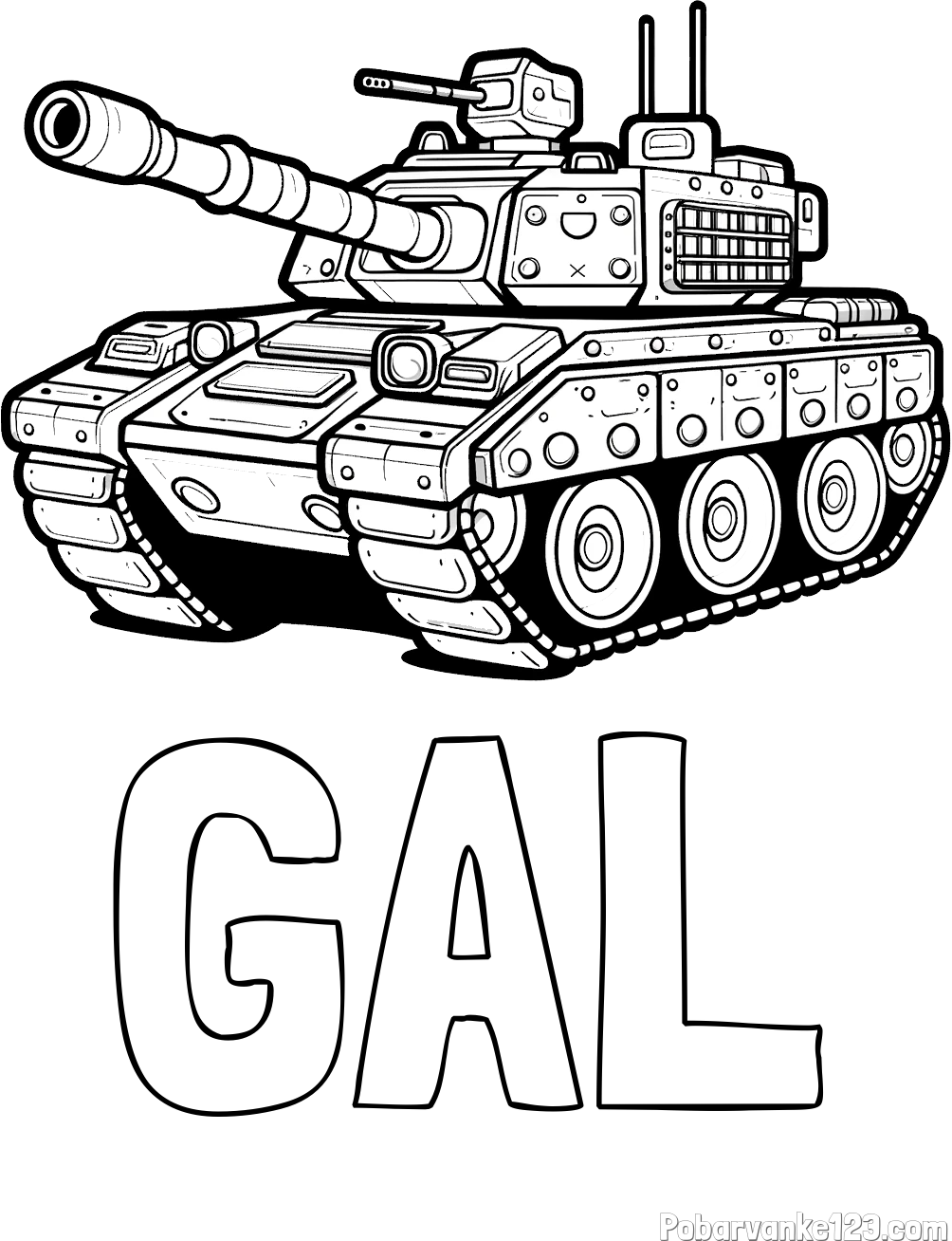 Pobarvanka imena GAL in pobarvanka tanka