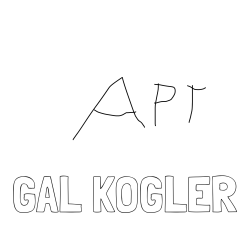 Online izdelana pobarvanka - Pobarvanka imena GAL KOGLER in I LOVE APT