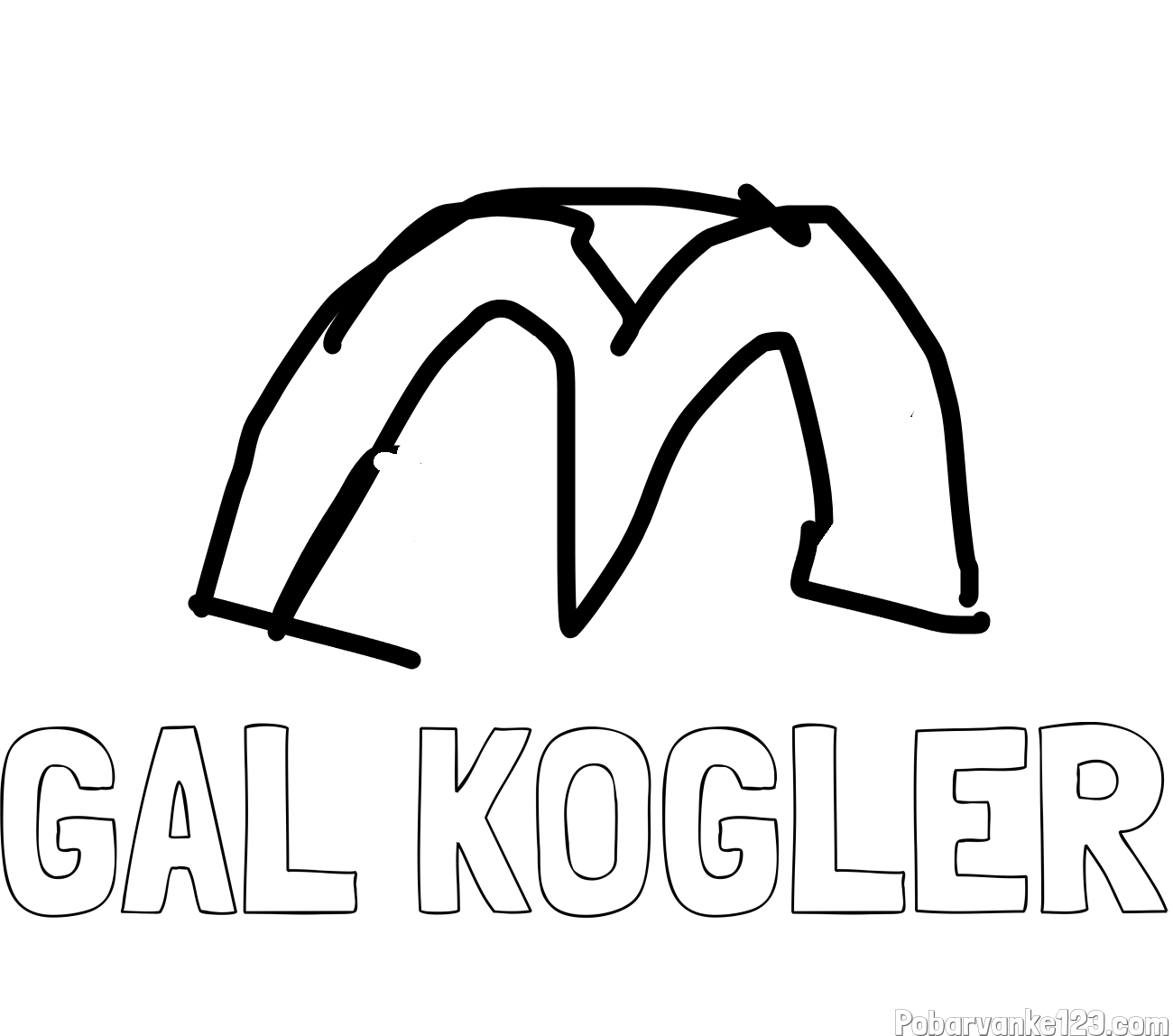 Pobarvanka imena GAL KOGLER in mc,donalds