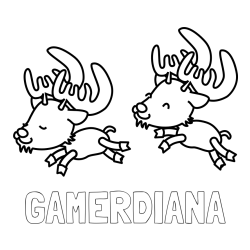 Online izdelana pobarvanka - Pobarvanka imena GAMERDIANA in jelenčka