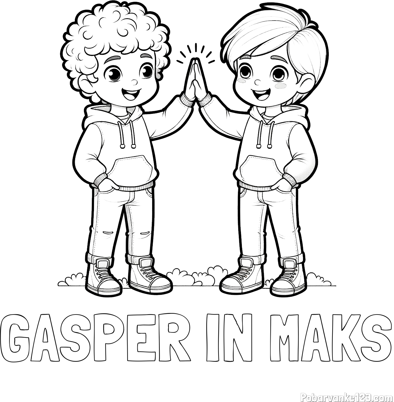 Pobarvanka imena GAŠPER IN MAKS in pobarvanka prijatlejev
