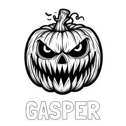 Pobarvanka imena GAŠPER in pobarvanka zlobne buče za noč čarovnic