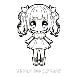 Online izdelana pobarvanka - Pobarvanka imena GIMNASTIČARKA MAŠA in pobarvanka anime punčke