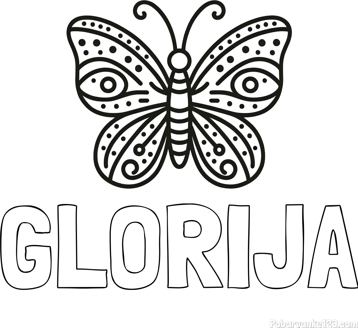 Pobarvanka imena GLORIJA
