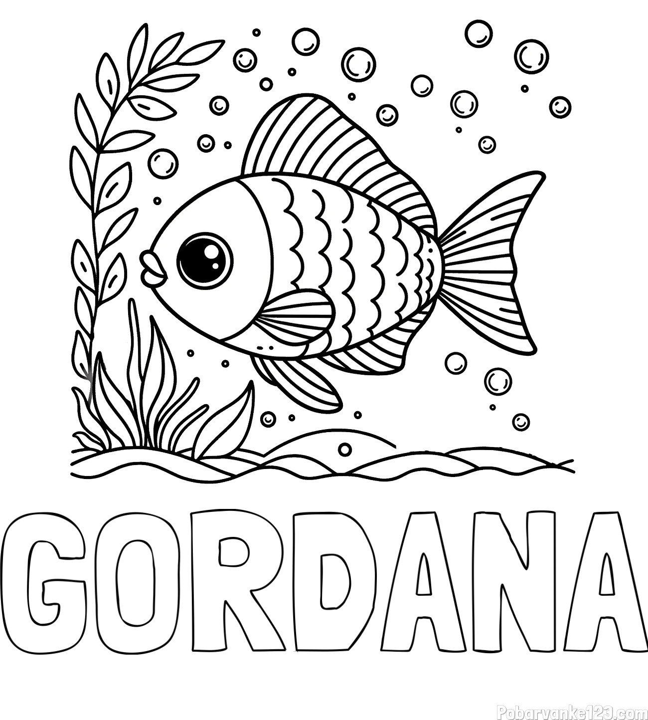 Pobarvanka imena GORDANA