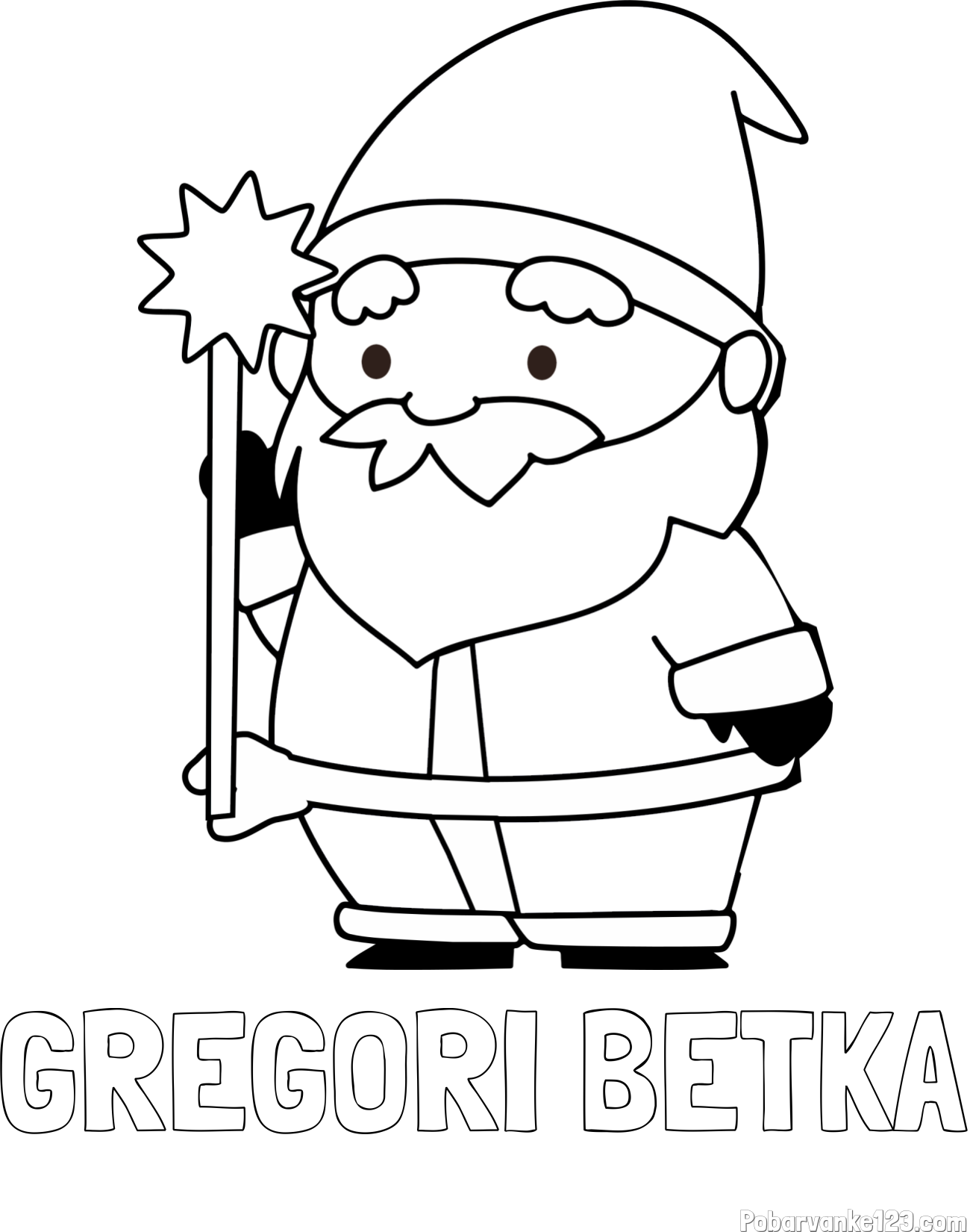 Pobarvanka imena GREGORI BETKA in dedek Mraz