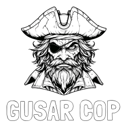 Online izdelana pobarvanka - Pobarvanka imena GUSAR ČOP in pobarvanka zlobnega gusarja