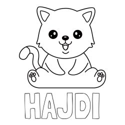 Pobarvanka imena Hajdi