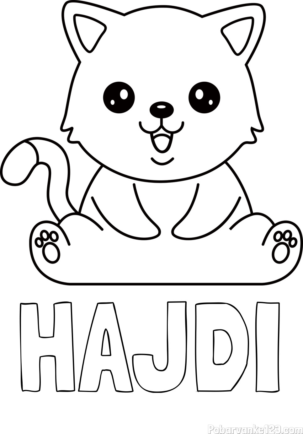 Pobarvanka imena Hajdi