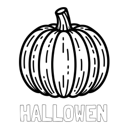 Online izdelana pobarvanka - Pobarvanka imena HALLOWEN in pobarvanka buče