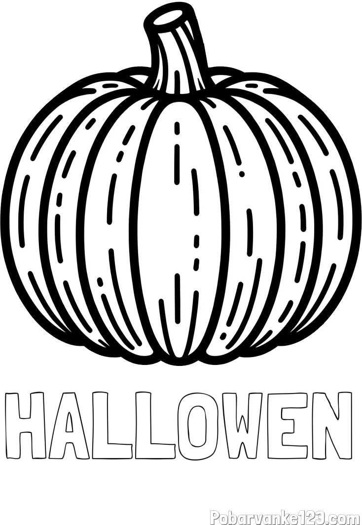 Pobarvanka imena HALLOWEN in pobarvanka buče