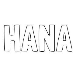 Pobarvanka imena HANA