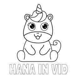 Online izdelana pobarvanka - Pobarvanka imena HANA IN VID in pobarvanka čudovitega samoroga Unicorn