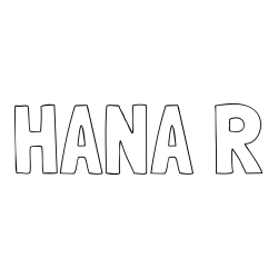 Online izdelana pobarvanka - Pobarvanka imena HANA R