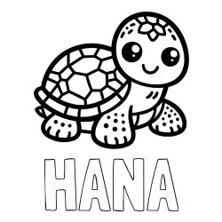 Pobarvanka imena HANA ter želivce