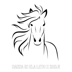 Online izdelana pobarvanka - Pobarvanka imena HANNA IN ELA LETO Z KONJI in lepa pobarvanka konja