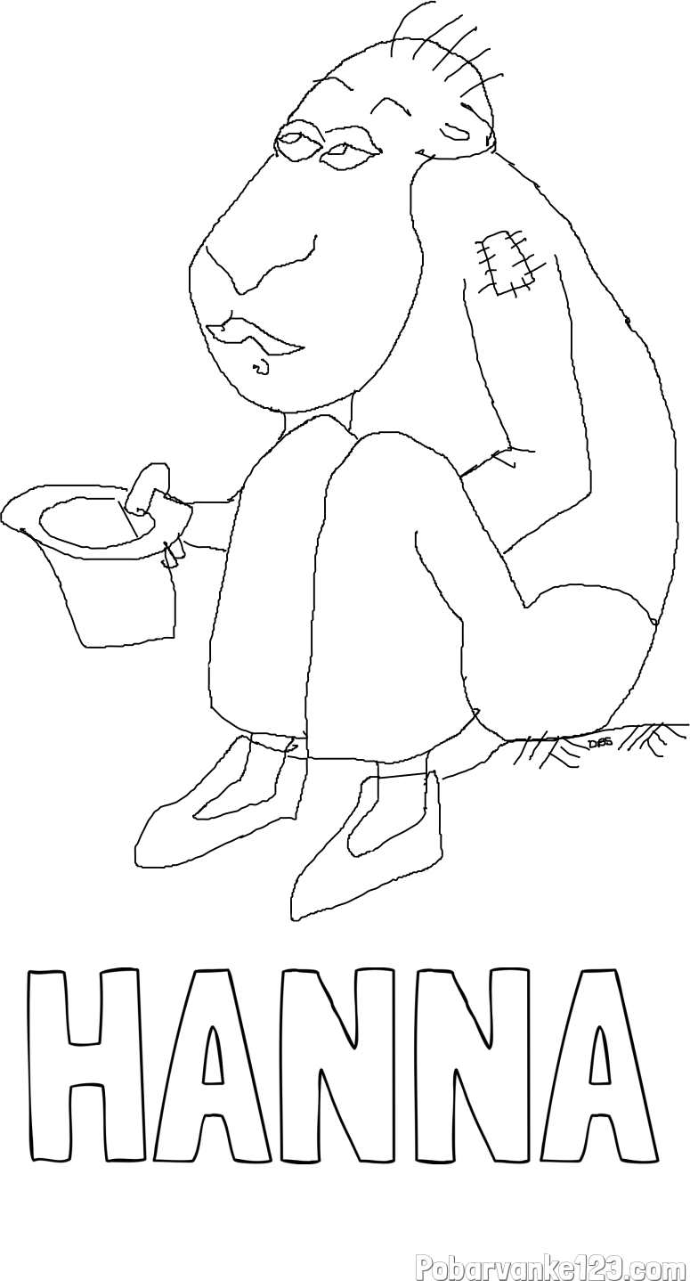 Pobarvanka imena HANNA in pobarvanka brezdomca