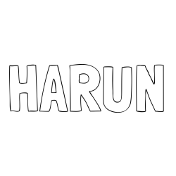 Online izdelana pobarvanka - Pobarvanka imena HARUN