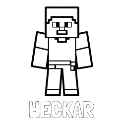 Online izdelana pobarvanka - Pobarvanka imena HECKAR in pobarvanka Minecraft figurice