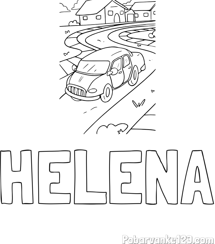 Pobarvanka imena HELENA in na poti