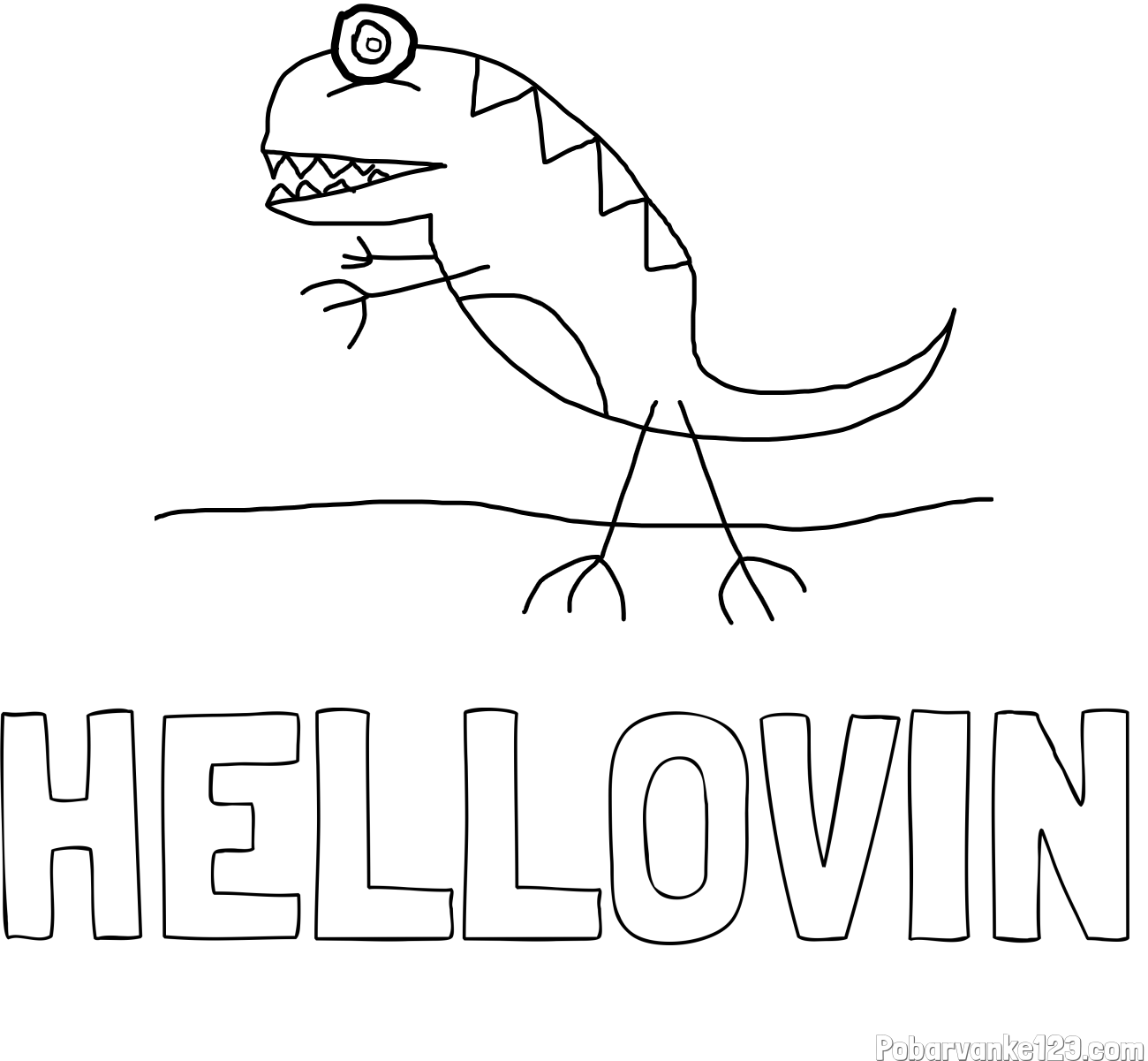 Pobarvanka imena HELLOVIN in pobarvanka strašne pošasti 👹