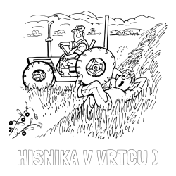 Online izdelana pobarvanka - Pobarvanka imena HIŠNIKA V VRTCU ) in pobarvanka traktor