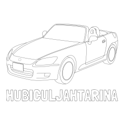 Online izdelana pobarvanka - Pobarvanka imena HUBICULJAHTARINA in pobarvanka avtomobila znamke Honda