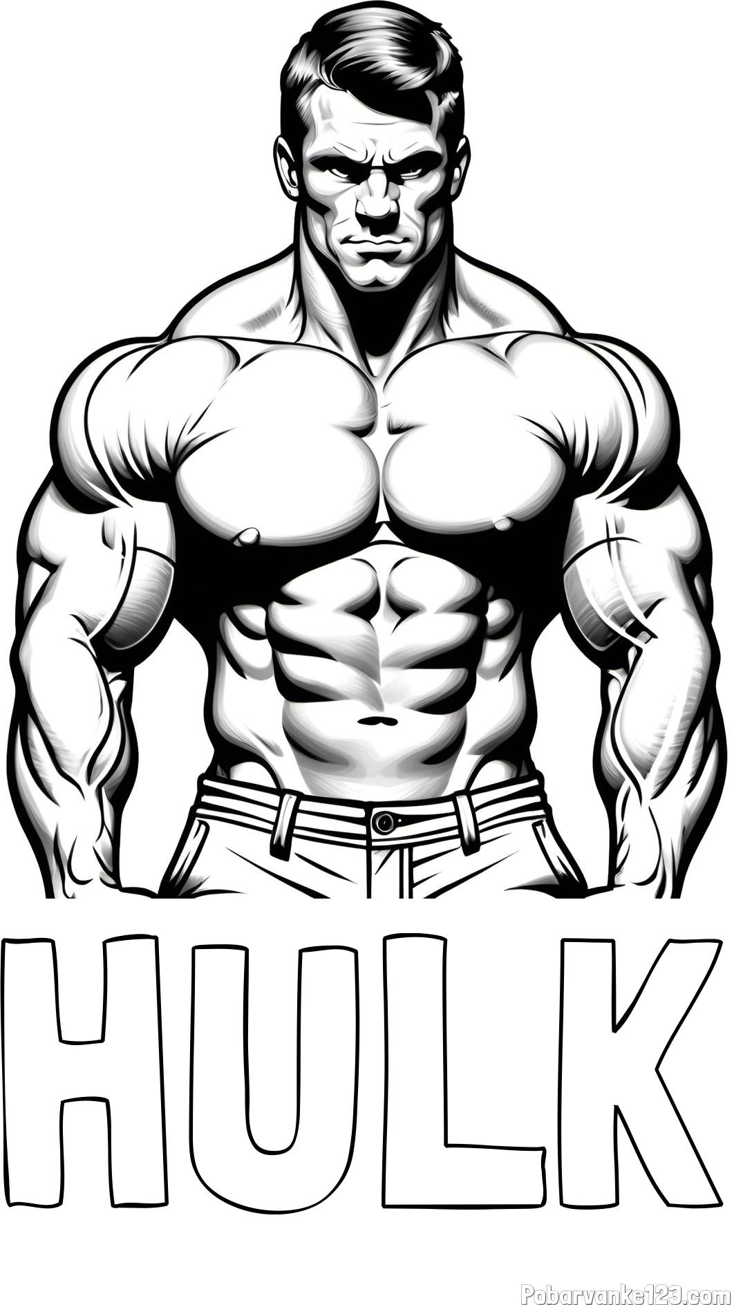 Pobarvanka imena HULK in pobarvanka bodybuilder-ja