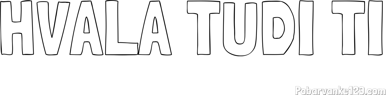Pobarvanka imena HVALA TUDI TI