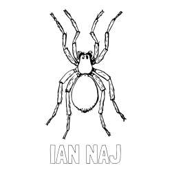 Online izdelana pobarvanka - Pobarvanka imena IAN NAJ in pobarvanka pajka - TARANTELA