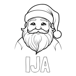 Online izdelana pobarvanka - Pobarvanka imena IJA in preprosta pobarvanka ljubkega Božička