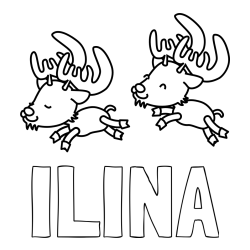 Online izdelana pobarvanka - Pobarvanka imena ILINA in jelenčka
