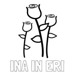 Online izdelana pobarvanka - Pobarvanka imena INA IN ERI in pobarvanka treh vrtnic