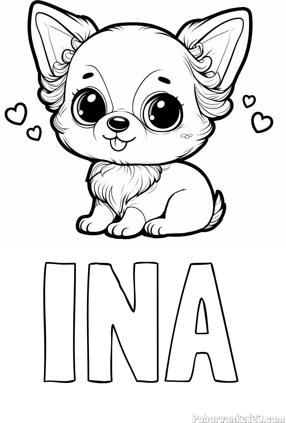 Pobarvanka imena INA in pobarvanka čivave