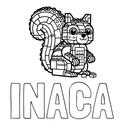 Online izdelana pobarvanka - Pobarvanka imena INAČA in pobarvanka LEGO veverice