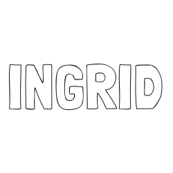 Online izdelana pobarvanka - Pobarvanka imena INGRID