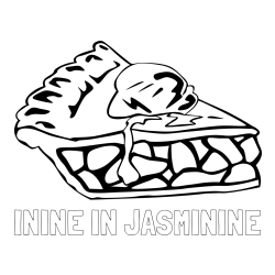 Online izdelana pobarvanka - Pobarvanka imena ININE IN JASMININE in pobarvanka jabolčne pite s kepico sladoleda