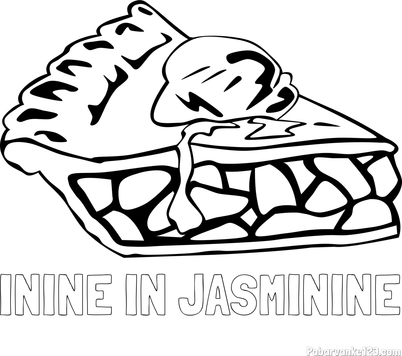 Pobarvanka imena ININE IN JASMININE in pobarvanka jabolčne pite s kepico sladoleda