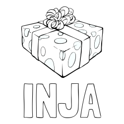 Pobarvanka imena INJA in božično darilo