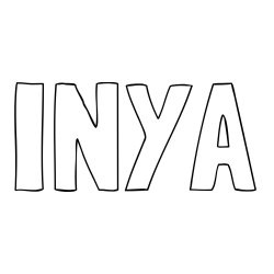 Online izdelana pobarvanka - Pobarvanka imena INYA