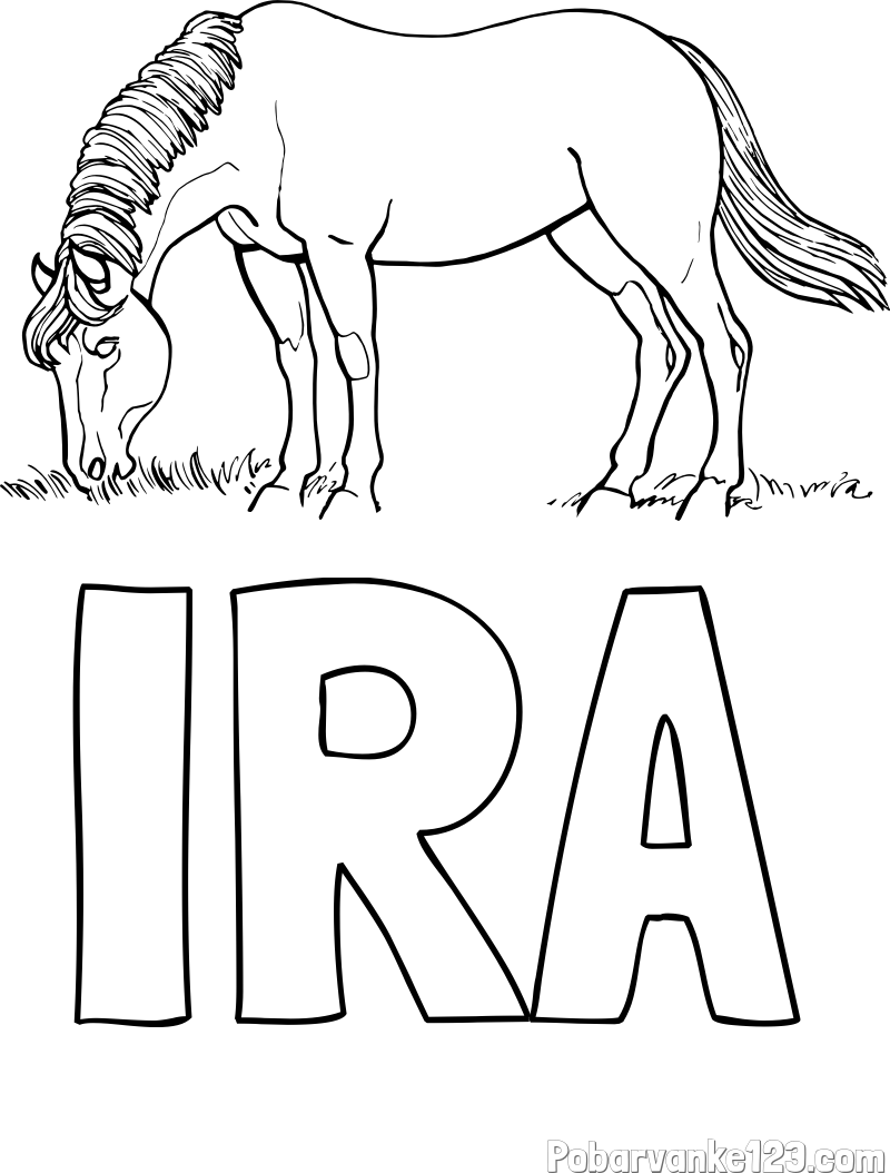 Pobarvanka imena IRA in pobarvanka konja med pašo