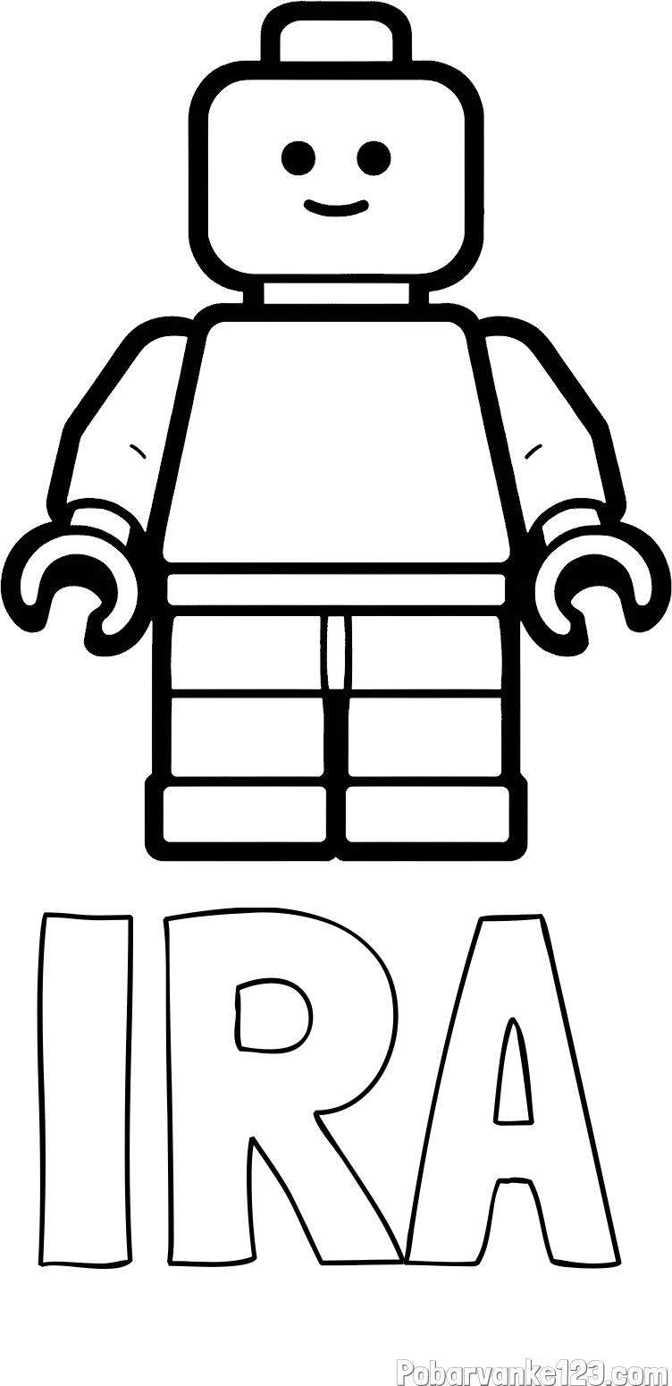 Pobarvanka imena IRA in pobarvanka LEGO figurice fanta
